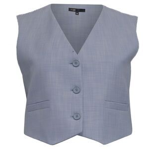 Maje Cropped Vest in Light Blue Viscose